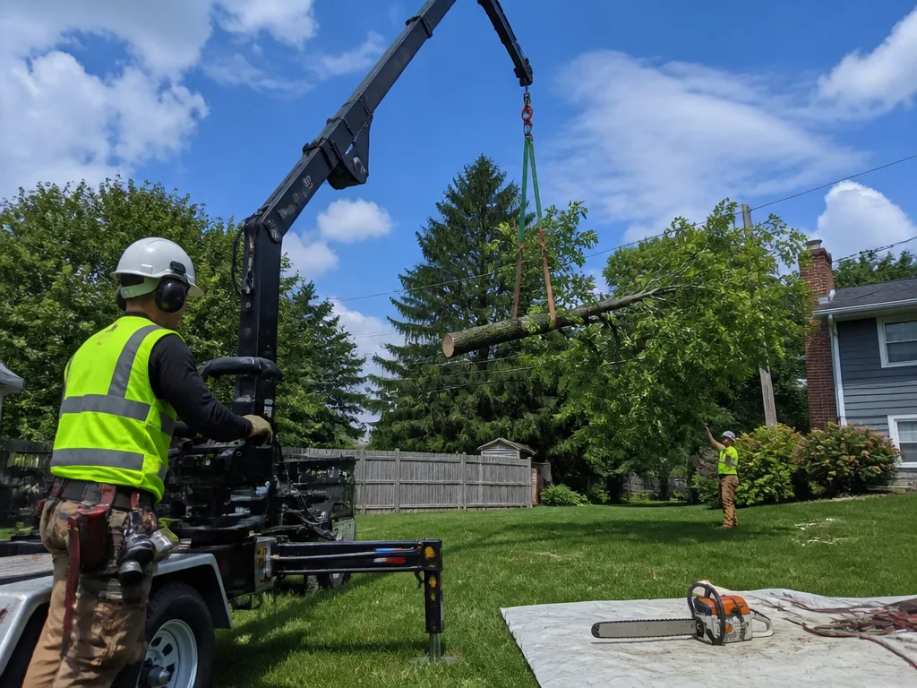 Crane-Assisted Tree Removal